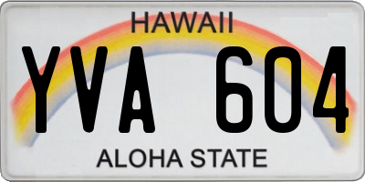 HI license plate YVA604