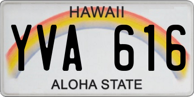 HI license plate YVA616