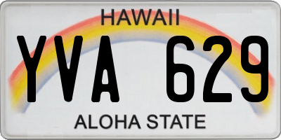 HI license plate YVA629