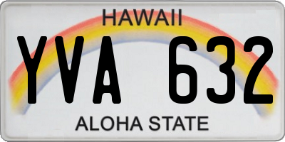 HI license plate YVA632