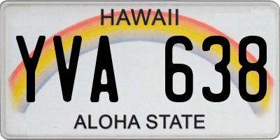 HI license plate YVA638
