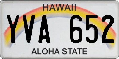 HI license plate YVA652