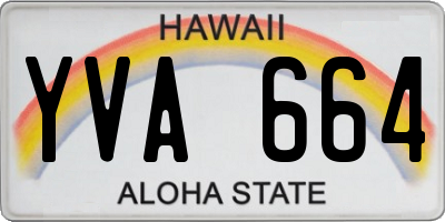 HI license plate YVA664