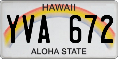 HI license plate YVA672