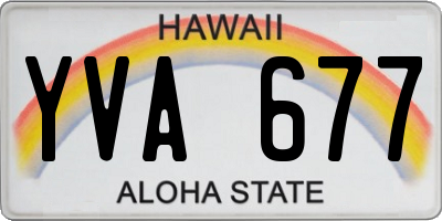 HI license plate YVA677