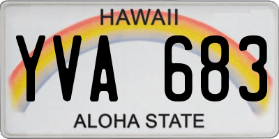 HI license plate YVA683