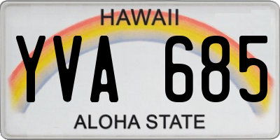 HI license plate YVA685