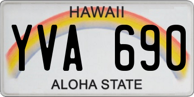HI license plate YVA690
