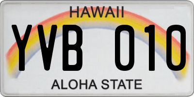 HI license plate YVB010