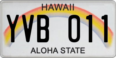 HI license plate YVB011