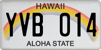 HI license plate YVB014