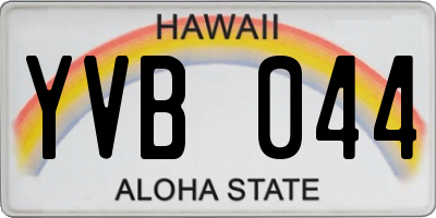HI license plate YVB044