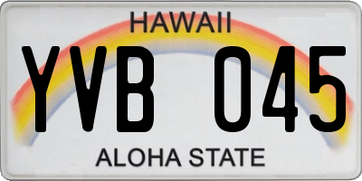 HI license plate YVB045