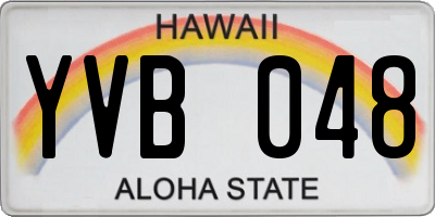 HI license plate YVB048