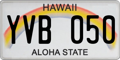 HI license plate YVB050