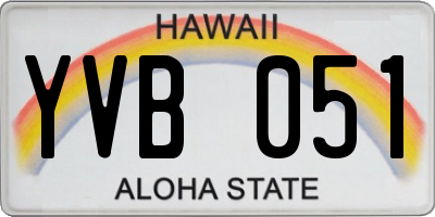 HI license plate YVB051