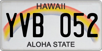 HI license plate YVB052