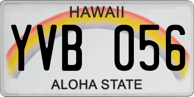 HI license plate YVB056