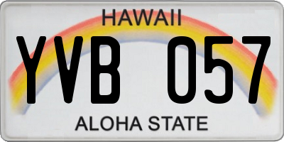 HI license plate YVB057