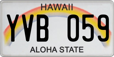 HI license plate YVB059