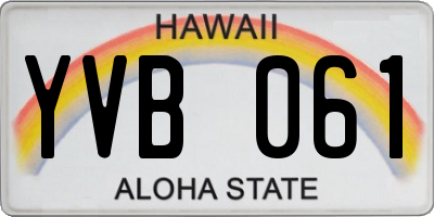HI license plate YVB061