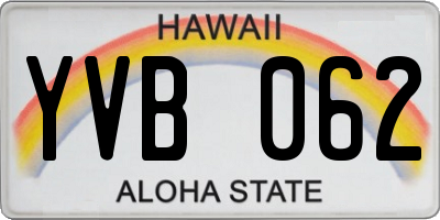 HI license plate YVB062