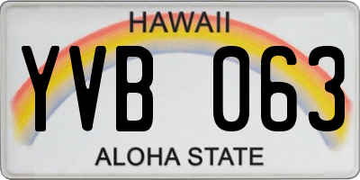 HI license plate YVB063