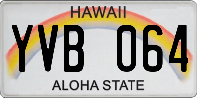 HI license plate YVB064