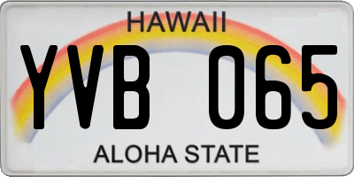 HI license plate YVB065