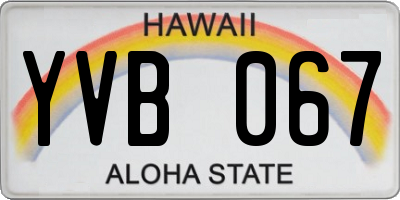HI license plate YVB067
