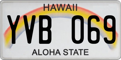 HI license plate YVB069