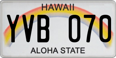 HI license plate YVB070