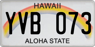 HI license plate YVB073