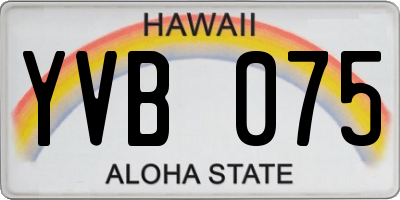HI license plate YVB075