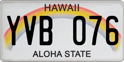 HI license plate YVB076