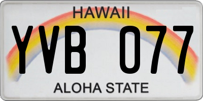 HI license plate YVB077