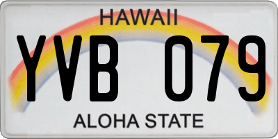 HI license plate YVB079