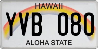 HI license plate YVB080
