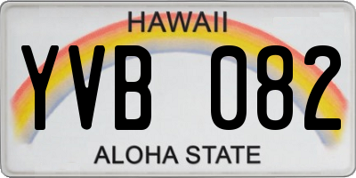 HI license plate YVB082