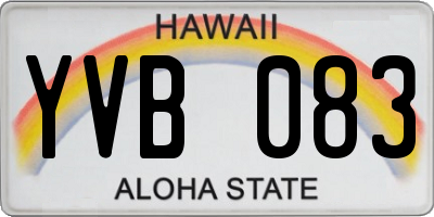 HI license plate YVB083