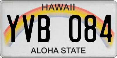 HI license plate YVB084