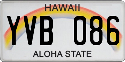 HI license plate YVB086