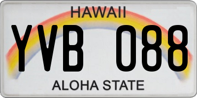 HI license plate YVB088