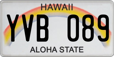 HI license plate YVB089