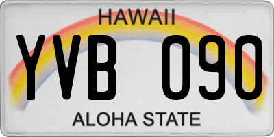 HI license plate YVB090
