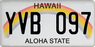 HI license plate YVB097