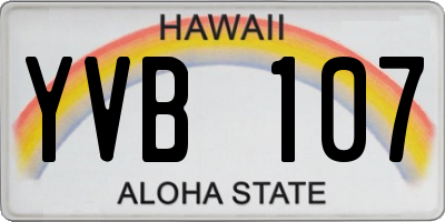 HI license plate YVB107