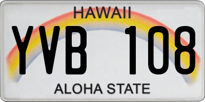 HI license plate YVB108