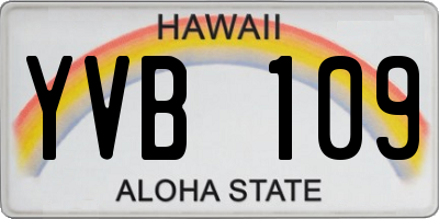HI license plate YVB109