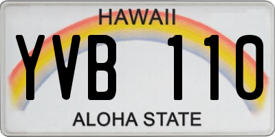 HI license plate YVB110